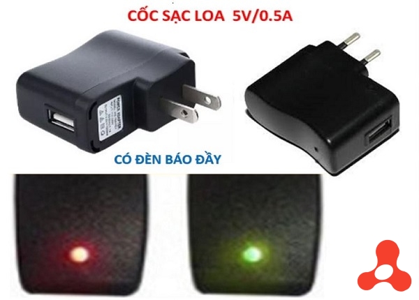 CỐC SẠC 5V 1A CỔNG USB CÓ ĐÈN BÁO SẠC