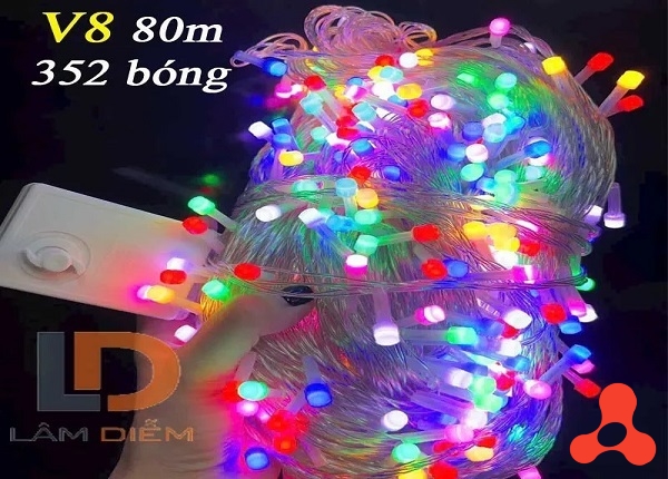 DÂY ĐÈN 80M SIÊU SÁNG 352 BÓNG CÓ ĐIỀU CHỈNH