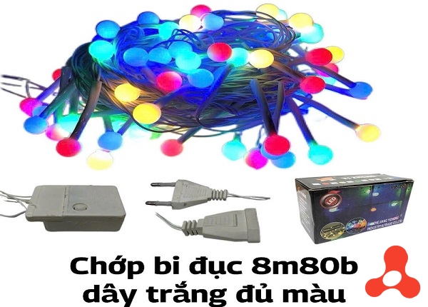 DÂY ĐÈN CHỚP BI ĐỤC DÂY DÀI 8M 80 BÓNG CÓ NỐI