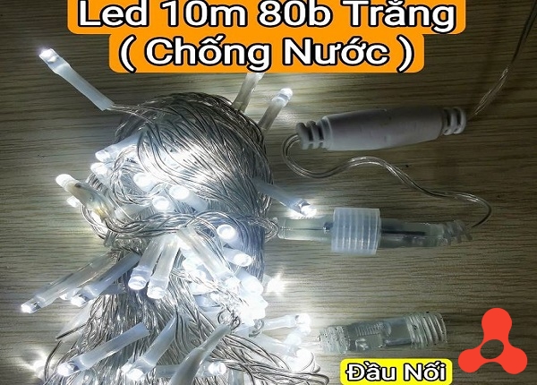 DÂY ĐÈN KO CHỚP MÀU TRẮNG DÀI 10M 80 BÓNG