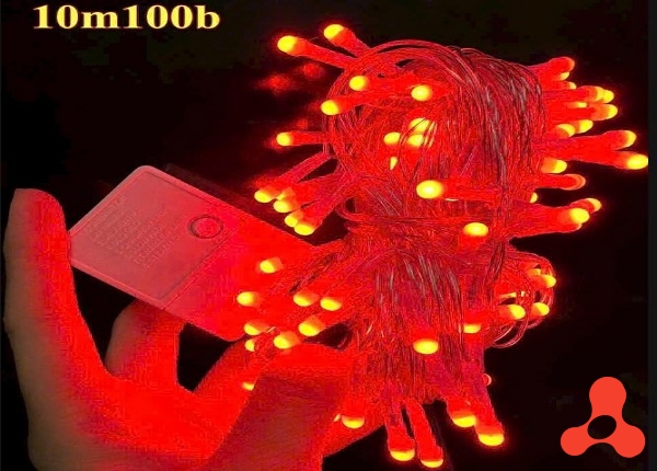 DÂY ĐÈN LED 10M 100 BÓNG MÀU ĐỎ IC LỚN