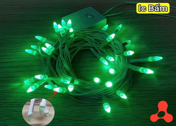 DÂY ĐÈN LED KIM CƯƠNG MÀU XANH LÁ 7M 32 BÓNG IC LỚN