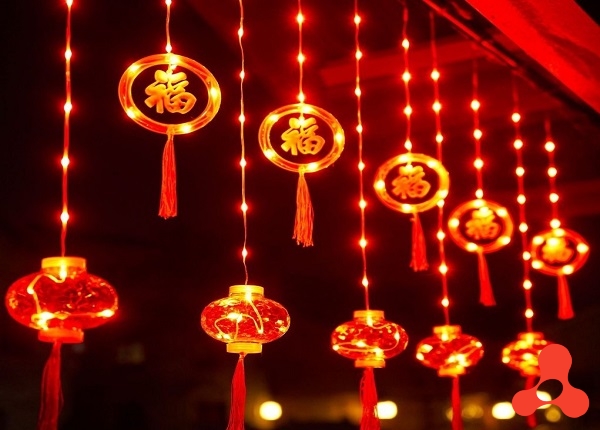 DÂY ĐÈN LED LỒNG ĐÈN CHỮ PHÚC DÀI 3M