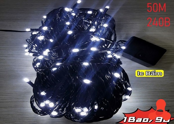 DÂY ĐÈN LED MÀU TRẮNG 50M 240 BÓNG