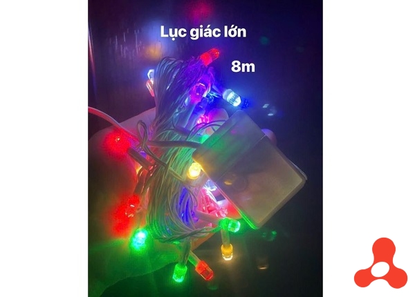 DÂY ĐÈN LED NHÁY LỤC GIÁC LỚN DÀI 8M