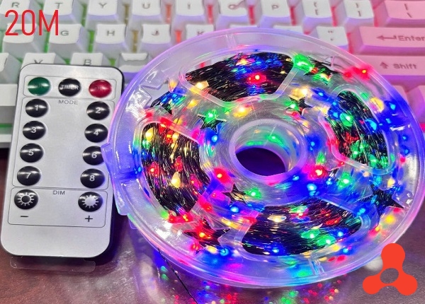 DÂY ĐÈN LED RỄ CÂY 20M 600 LED ĐỦ MÀU