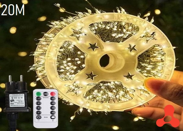DÂY ĐÈN LED RỄ CÂY 20M 600 LED MÀU VÀNG
