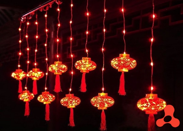 DÂY ĐÈN, MÀN LỒNG ĐÈN TRANG TRÍ TẾT DÀI 3M