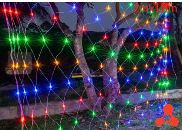 DÂY ĐÈN RÈM LƯỚI MẮT CÁ NHIỀU MÀU 2m x1,5m