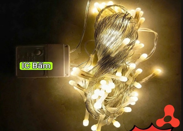 DÂY ĐÈN TRANG TRÍ V5 10M 70 BÓNG SÁNG VÀNG