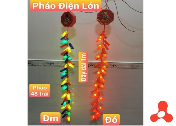 DÂY PHÁO ĐIỆN TỬ TRÁI LỚN CÓ ĐÈN NHẠC DÀI 1M