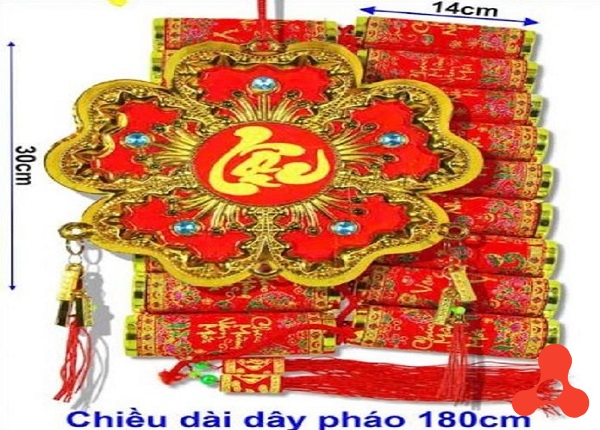 DÂY PHÁO TREO TẾT HOA MAI SIZE ĐẠI 1,8M