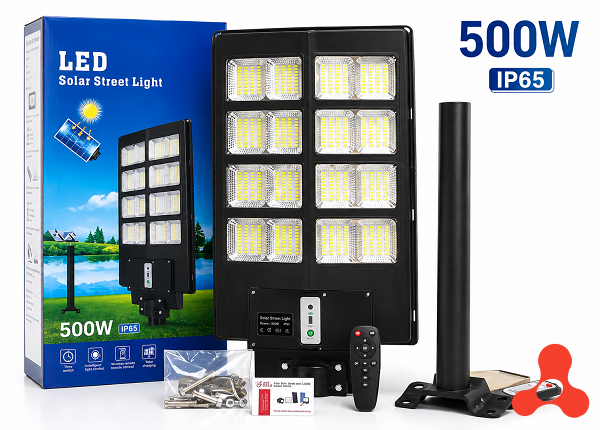 ĐÈN ĐƯỜNG NĂNG LƯỢNG MẶT TRỜI LIỀN THỂ 500w - Pin 30.000Mah