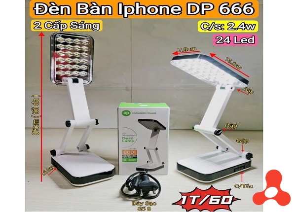 ĐÈN LED ĐỂ BÀN GẤP GỌN 24 BÓNG DP 666