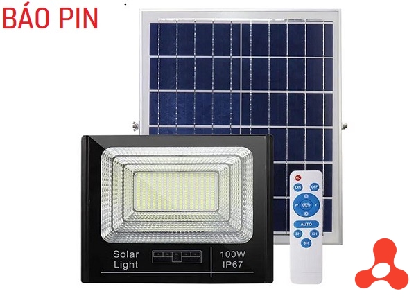 ĐÈN PHA NLMT 100W SOLAR HIỂN THỊ PIN - 4 PIN