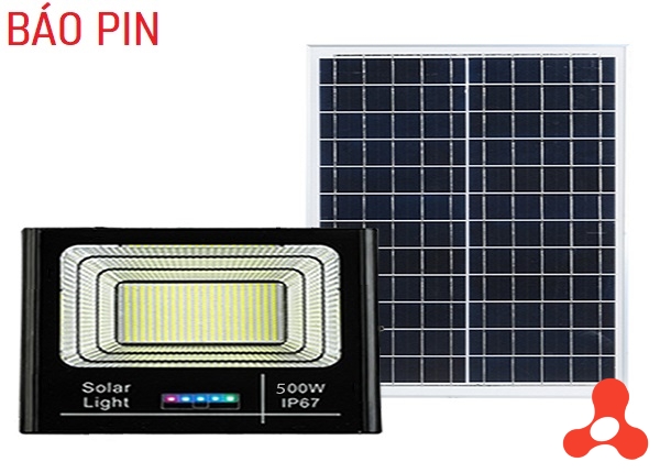 ĐÈN PHA NLMT 500W SOLAR HIỂN THỊ PIN - 8 PIN