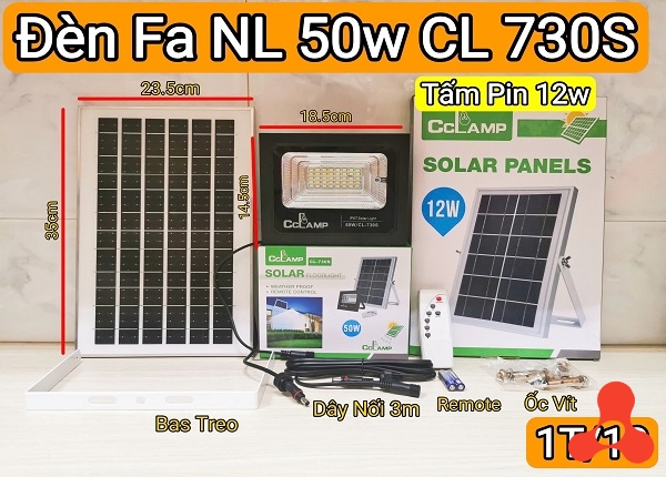 ĐÈN PHA NLMT SOLAR IP67 50W CL- 730S