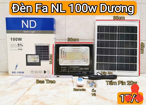 ĐÈN PHA NLMT SOLAR IP68 NĐ- 100W HỘP XANH DƯƠNG