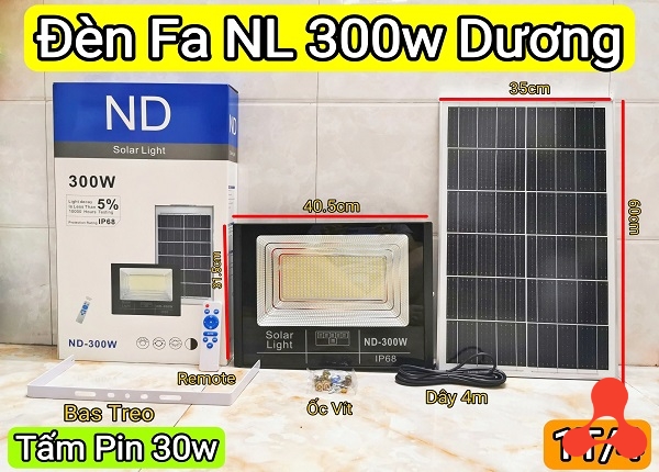 ĐÈN PHA NLMT SOLAR IP68 NĐ- 300W HỘP XANH DƯƠNG