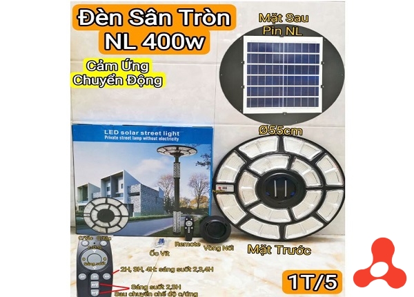 ĐÈN PHA SÂN VƯỜN TRÒN NLMT 400W CẢM ỨNG