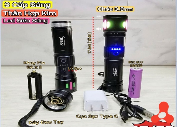 ĐÈN PIN CẦM TAY SIÊU SÁNG ZOOM FA 6612