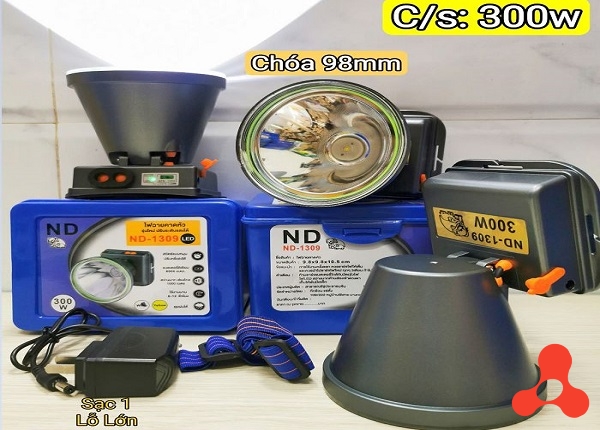 ĐÈN PIN ĐỘI ĐẦU SIÊU SÁNG 300W NĐ 1309