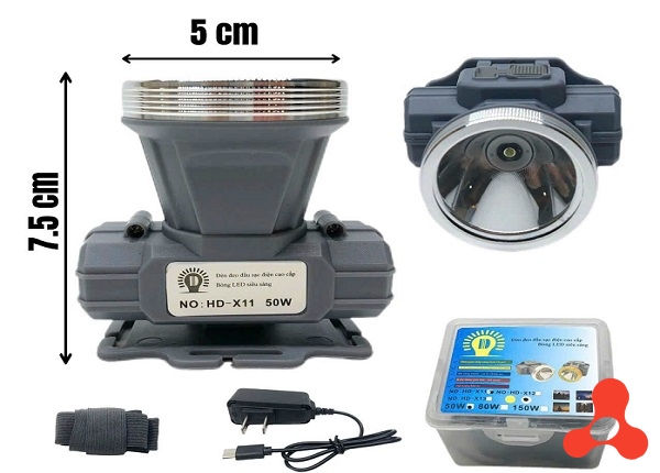 ĐÈN PIN ĐỘI ĐẦU SIÊU SÁNG 50W ZY HD X11