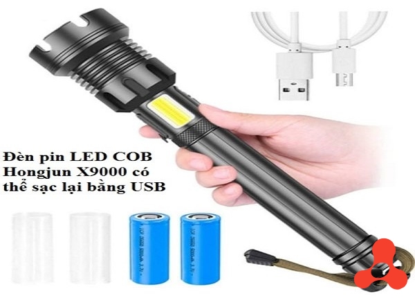 ĐÈN PIN LED HONGJUN X9000 SIÊU SÁNG