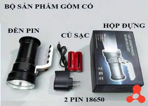 ĐÈN PIN SIÊU SÁNG 3 CHẾ ĐỘ MAX 800 KÈM 2 PIN 18650
