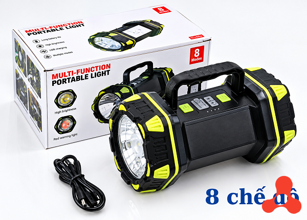 ĐÈN PIN SIÊU SÁNG XÁCH TAY 8 CHẾ ĐỘ HC-262 (T20)