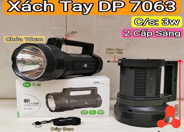 ĐÈN PIN TÍCH ĐIỆN CẦM TAY DP 7063