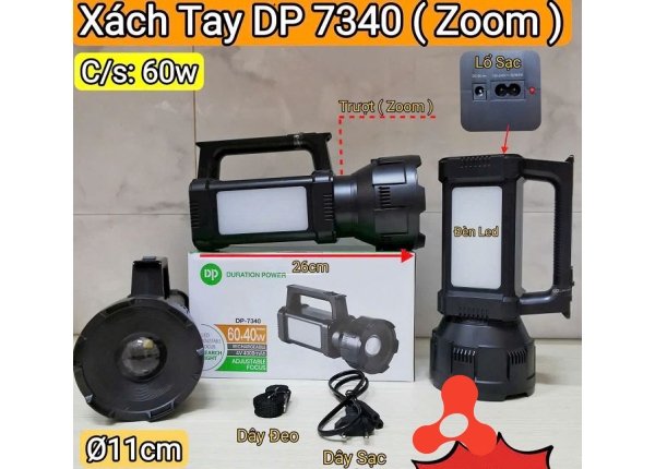 ĐÈN PIN TÍCH ĐIỆN CẦM TAY KY 7340