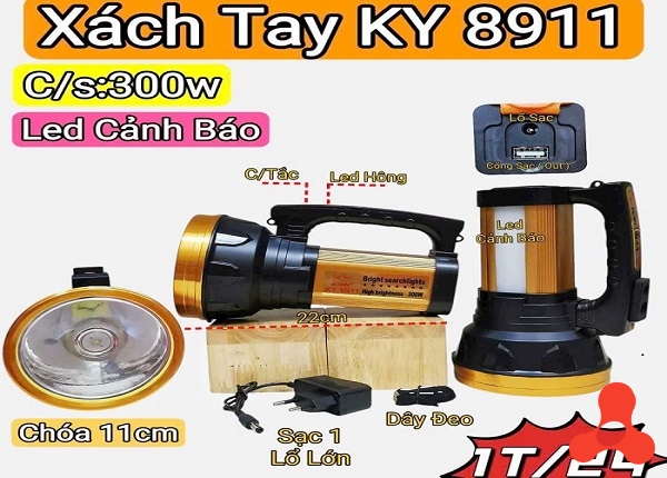 ĐÈN PIN TÍCH ĐIỆN CẦM TAY KY 8911