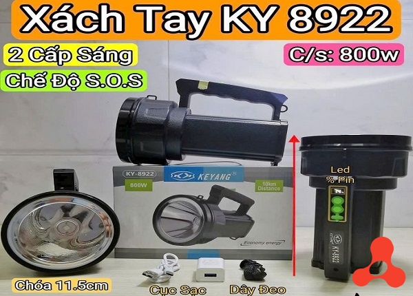 ĐÈN PIN TÍCH ĐIỆN CẦM TAY KY 8922