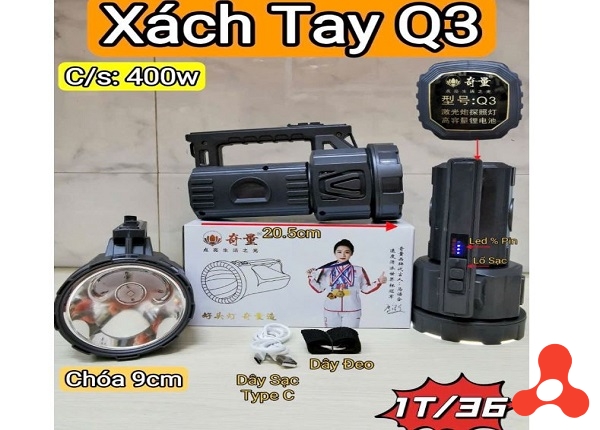 ĐÈN PIN XÁCH TAY Q3 CÔNG SUẤT 400W