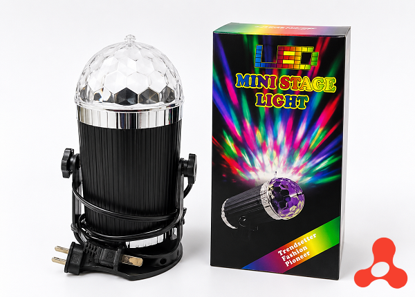 ĐÈN QUẢ CẦU PHA LÊ XOAY 7 MÀU LED CẢM BIẾN