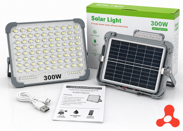 ĐÈN TÍCH ĐIỆN PHA 300W KÈM NLMT (T20)