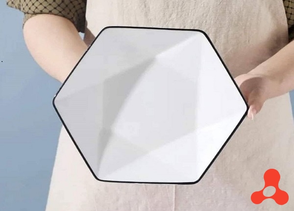 DĨA SỨ LỤC GIÁC CAO CẤP VIỀN ĐEN SIZE 8