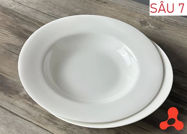 ĐĨA SỨ SÂU TRẮNG TRƠN SIZE 7 - 18CM (T80)