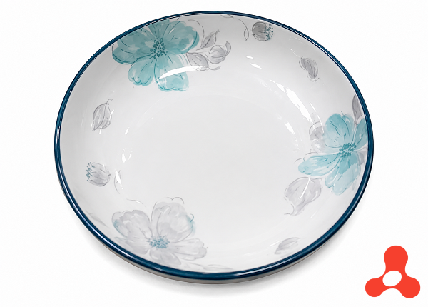 ĐĨA SỨ XOẮN HOA XANH GL290 ĐĨA CHẤM (T300)