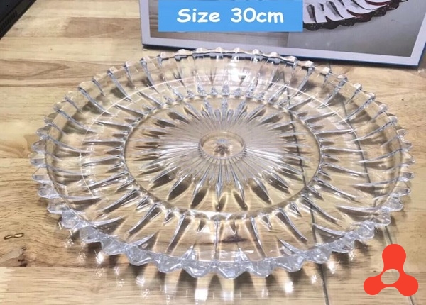 ĐĨA THỦY TINH TRẮNG 30CM 337-3