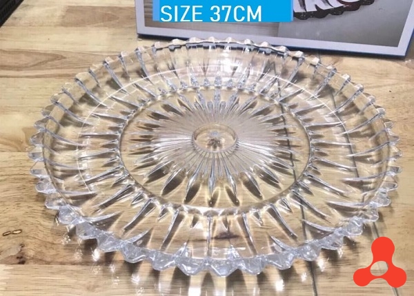 ĐĨA THỦY TINH TRẮNG 37CM 337