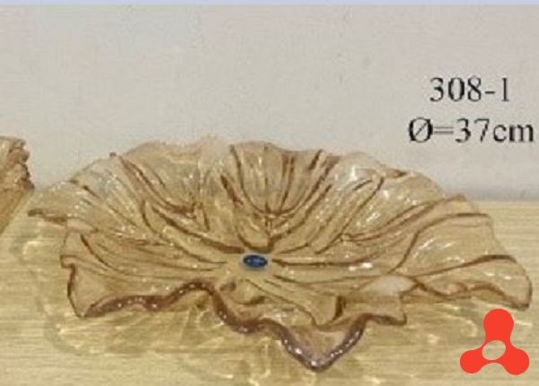 ĐĨA THUỶ TINH TULIP VÀNG 37CM