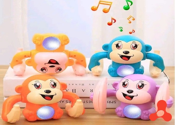 ĐỒ CHƠI CON KHỈ NHÀO LỘN CÓ ĐÈN NHẠC GIẢI TRÍ CHO BÉ