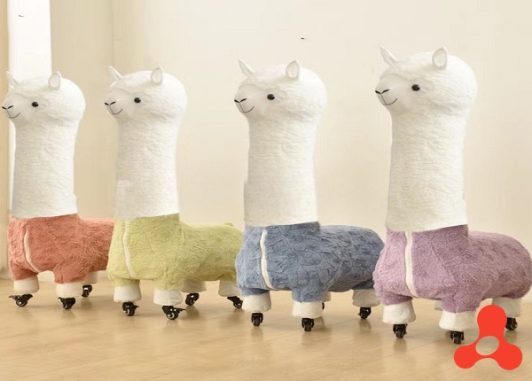 GẤU BÔNG LẠC ĐÀ ALPACA CAO 1M CÓ BÁNH XE