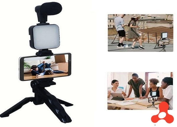 GẬY SELFIE KÈM LED , MIC LIVESTREAM CHỐNG RUNG AY 49