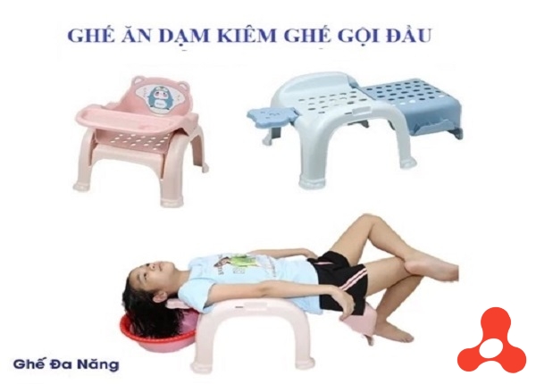 GHẾ NGỒI ĂN DẶM KIÊM GHẾ GỘI ĐẦU 3 TRONG 1