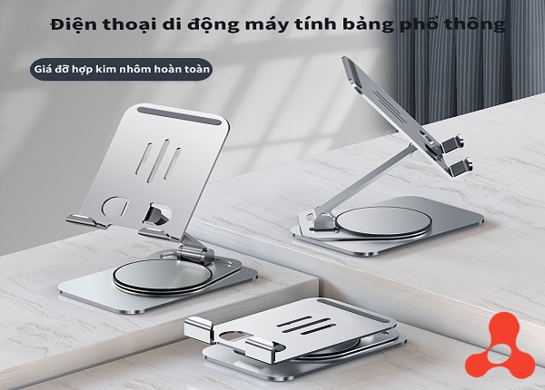 GIÁ ĐỠ ĐIỆN THOẠI HỢP KIM XOAY 360 GẤP GỌN