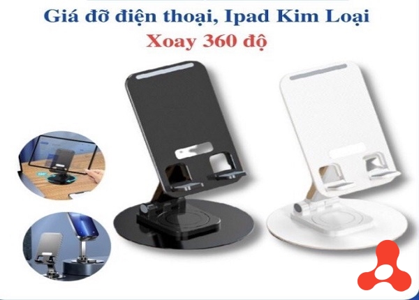 GIÁ ĐỠ ĐIỆN THOẠI KIM LOẠI XOAY 360 ĐỘ