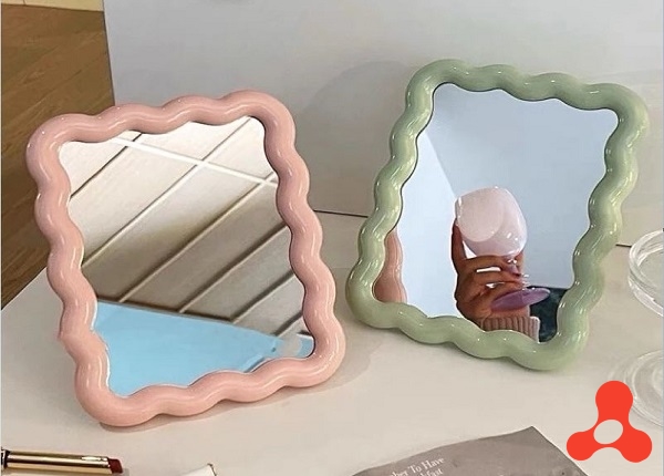 GƯƠNG TRANG ĐIỂM ĐỂ BÀN LƯỢN SÓNG MÀU KẸO